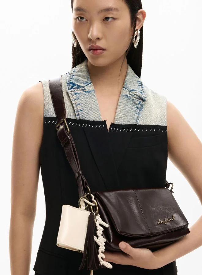 DESIGUAL Brown Small Shiny Crossbody Bag for Women | Best Price UAE
